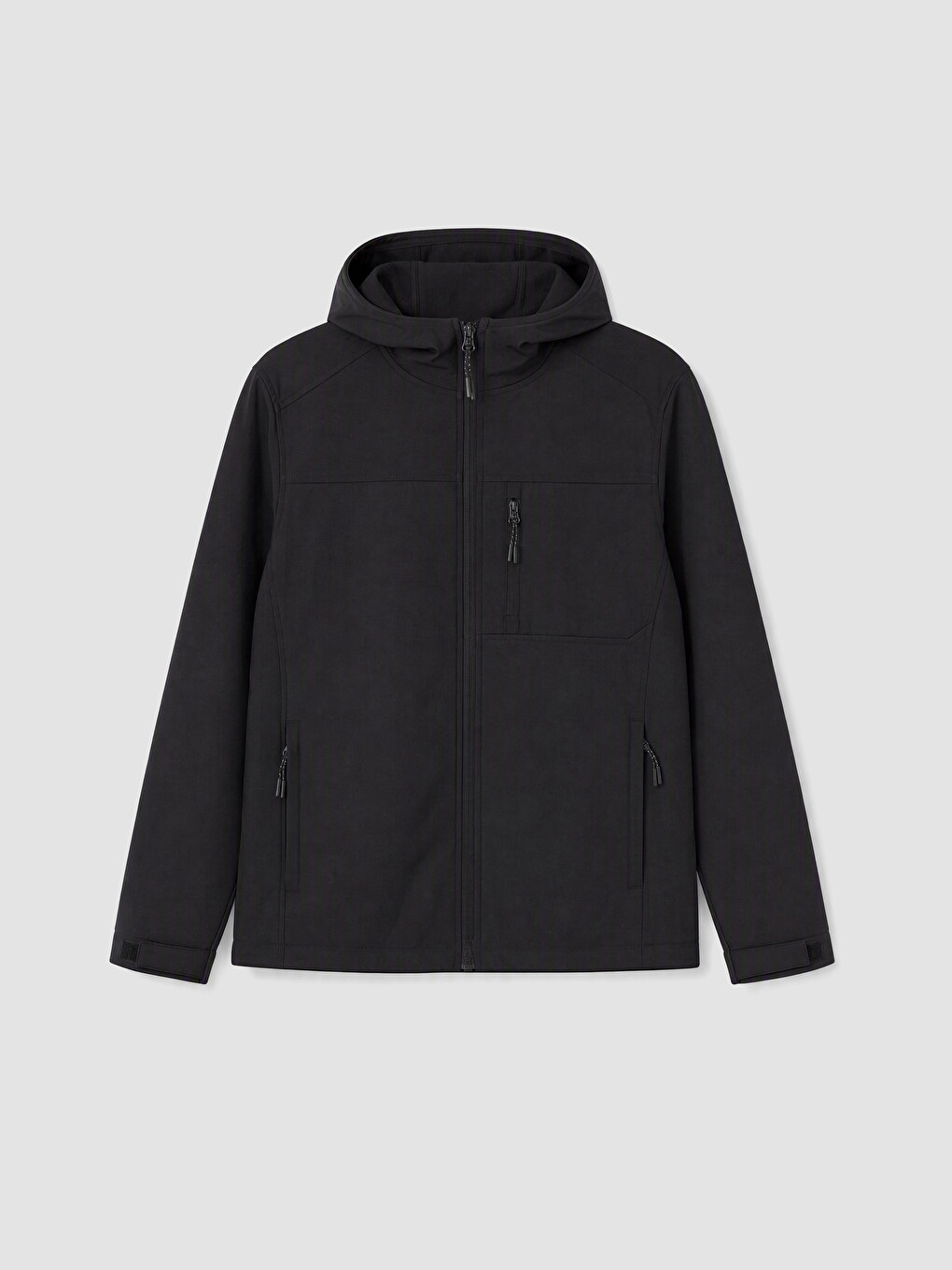 Siyah Regular Fit Kapüşonlu Erkek Ceket