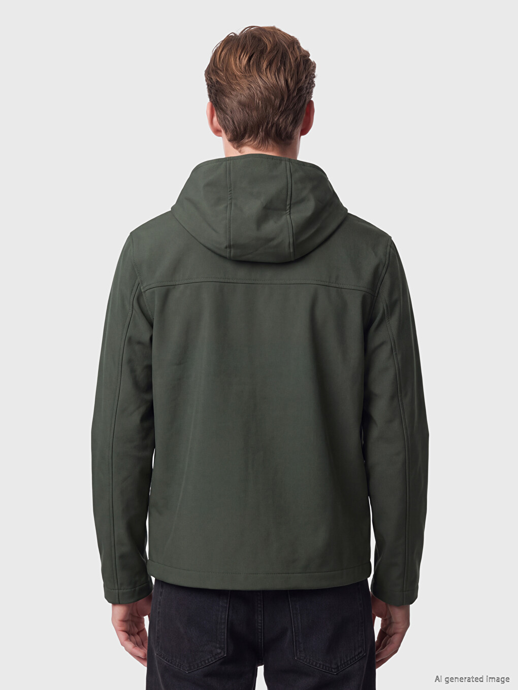 Haki Regular Fit Kapüşonlu Erkek Mont-4