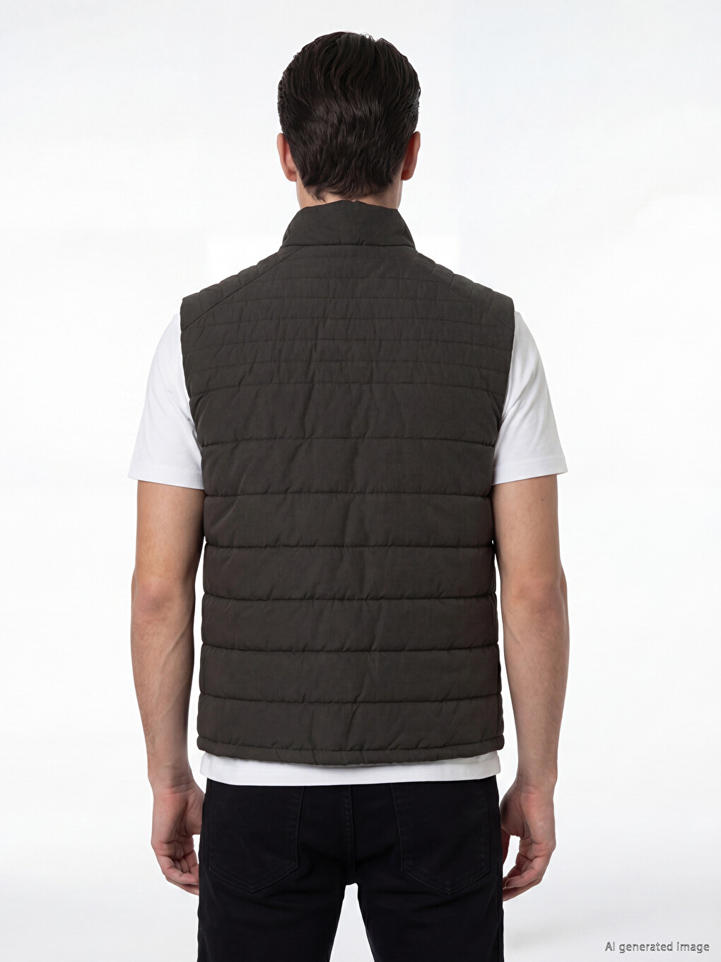 Man Khaki Knit Gilet-3