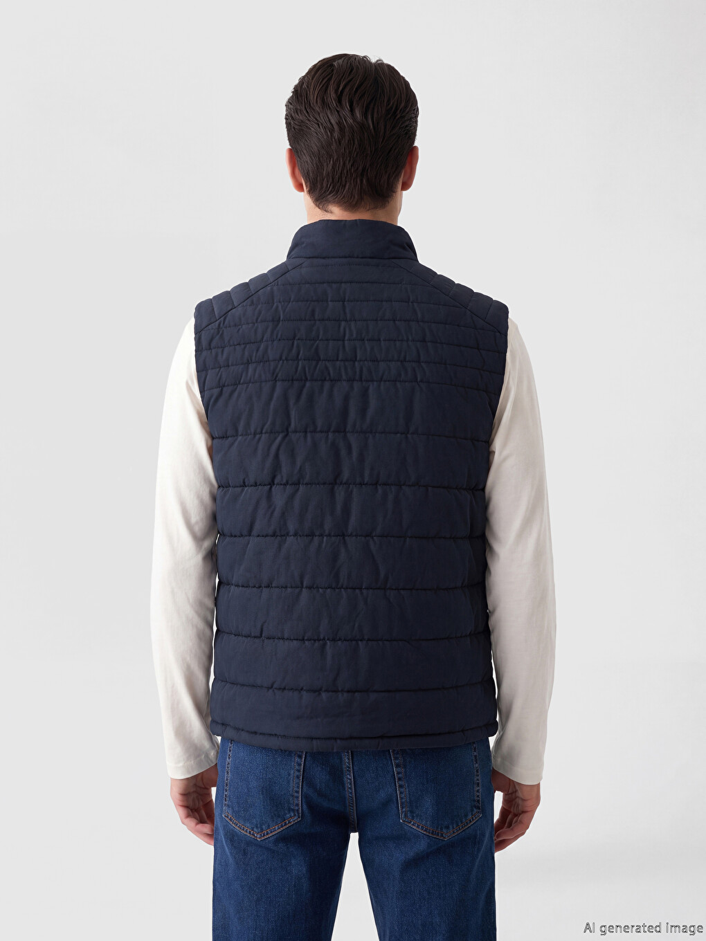 Regular Fit Mock Neck Men's Gilet-2