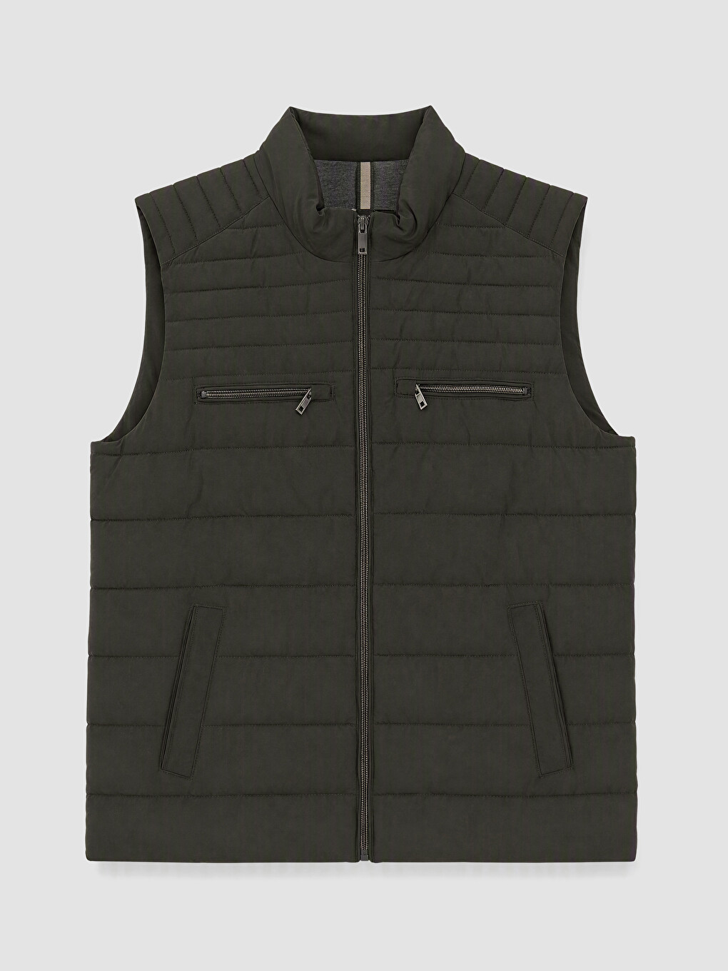Man Khaki Knit Gilet-4