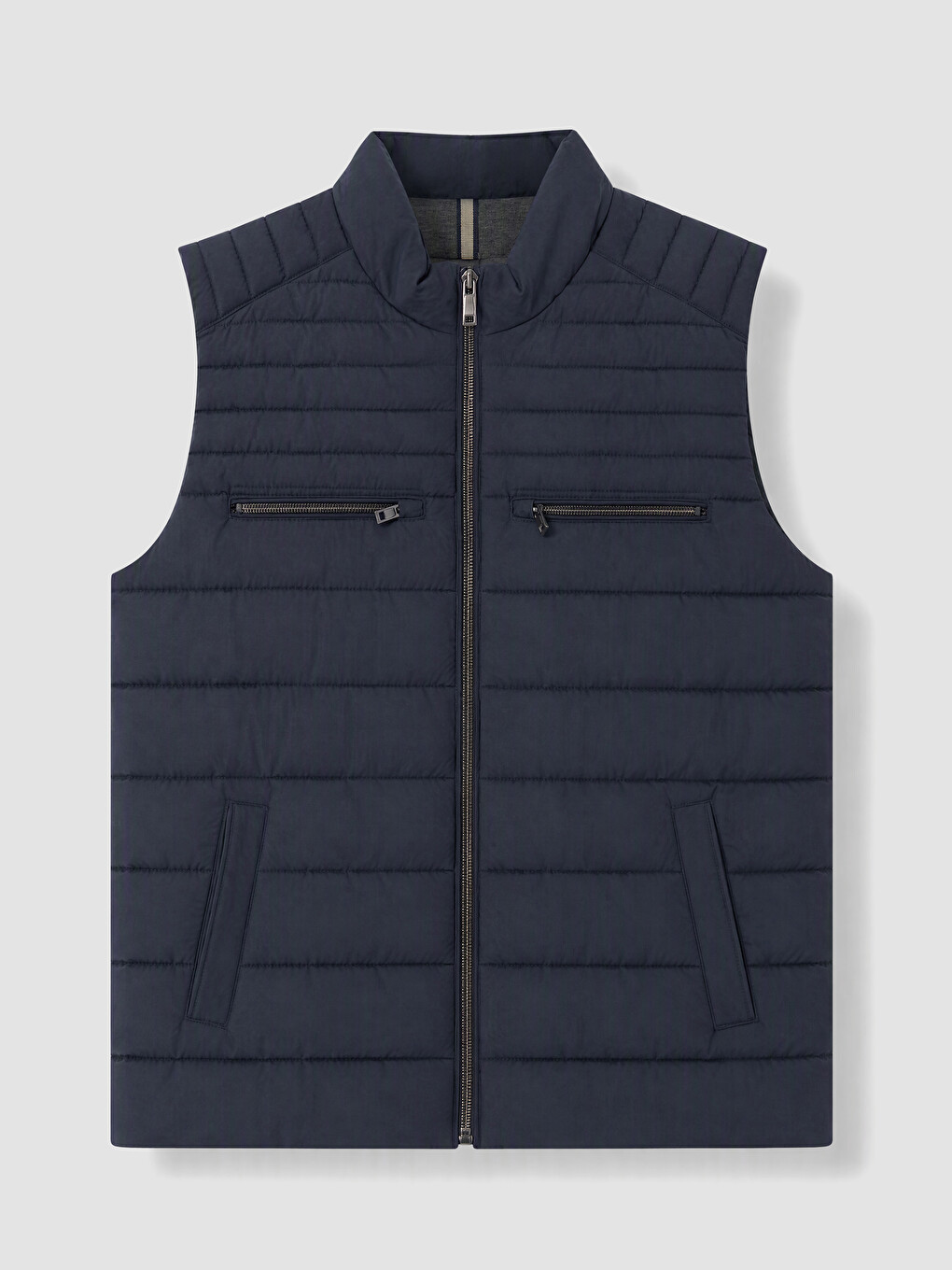 Regular Fit Mock Neck Men's Gilet-3
