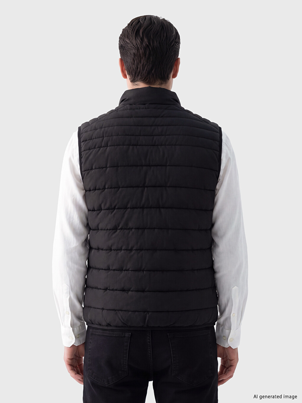 Regular Fit Mock Neck Quilted Men's Vest-1