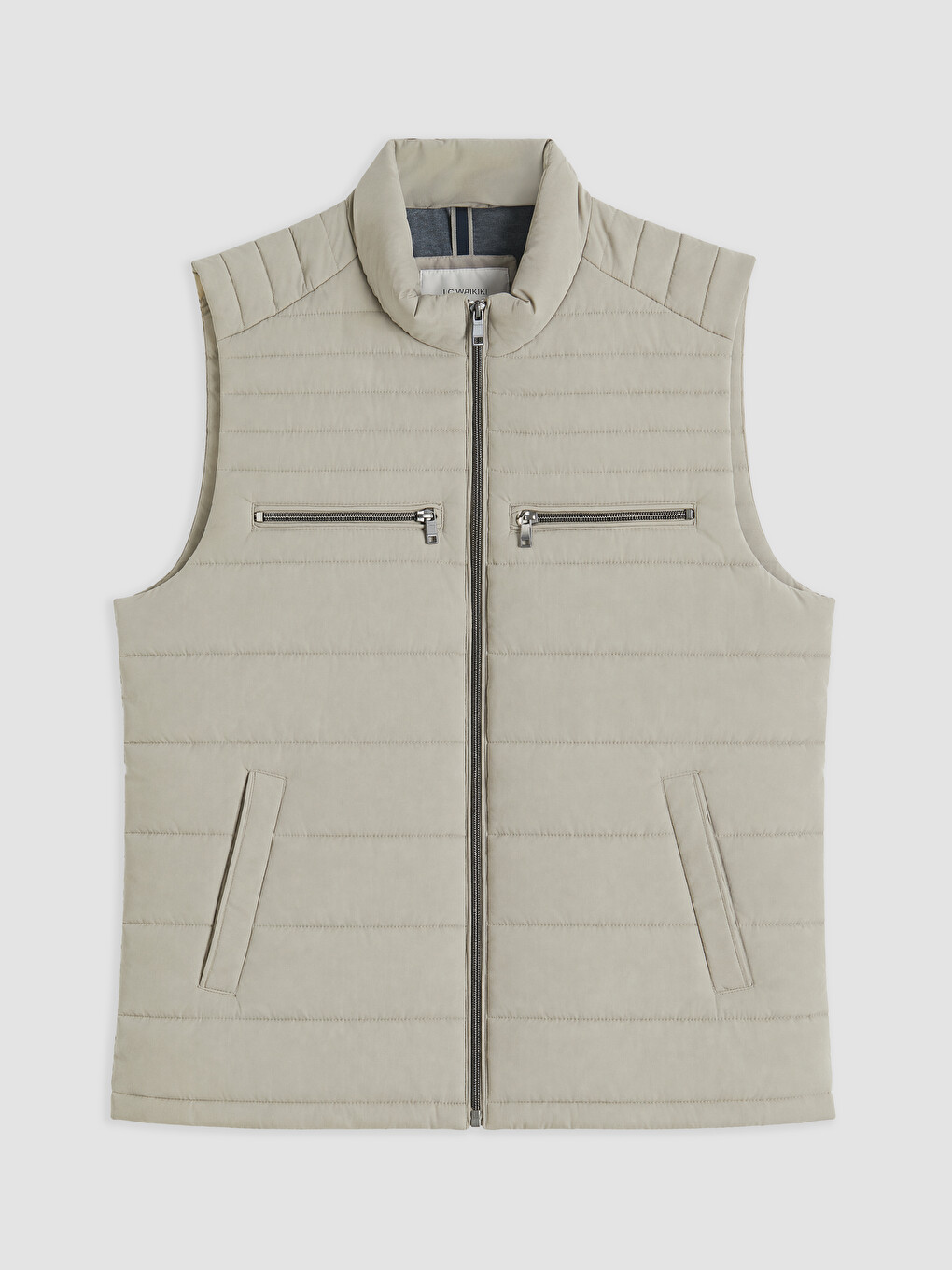 Regular Fit Mock Neck Men's Puffer Gilet-4