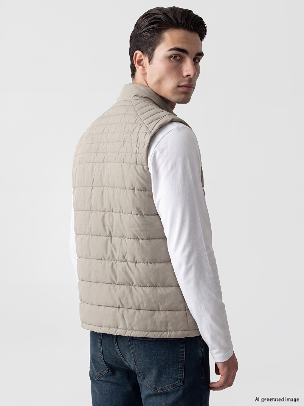 Regular Fit Mock Neck Men's Puffer Gilet-3