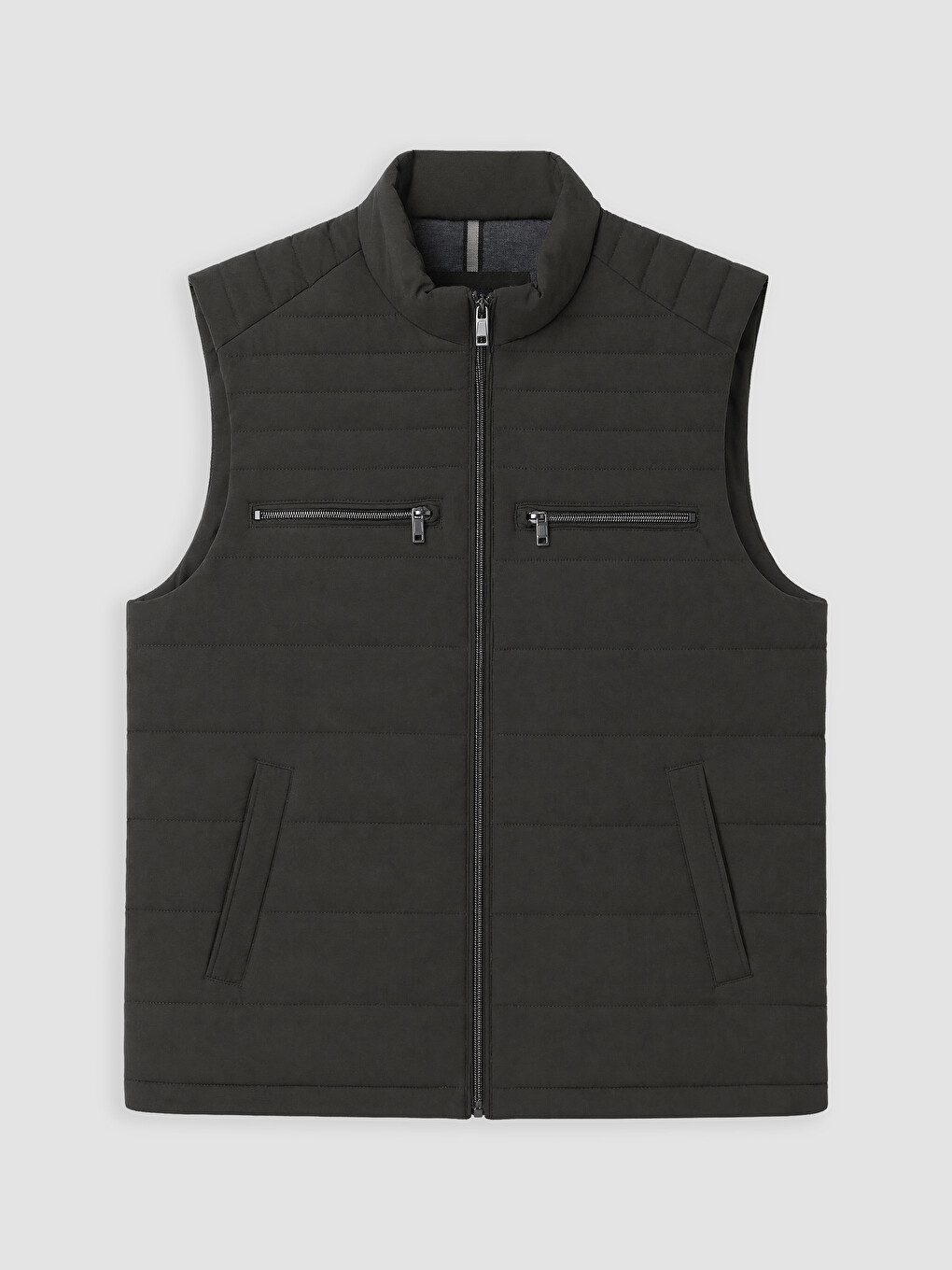 Regular Fit Mock Neck Men's Puffer Gilet-1