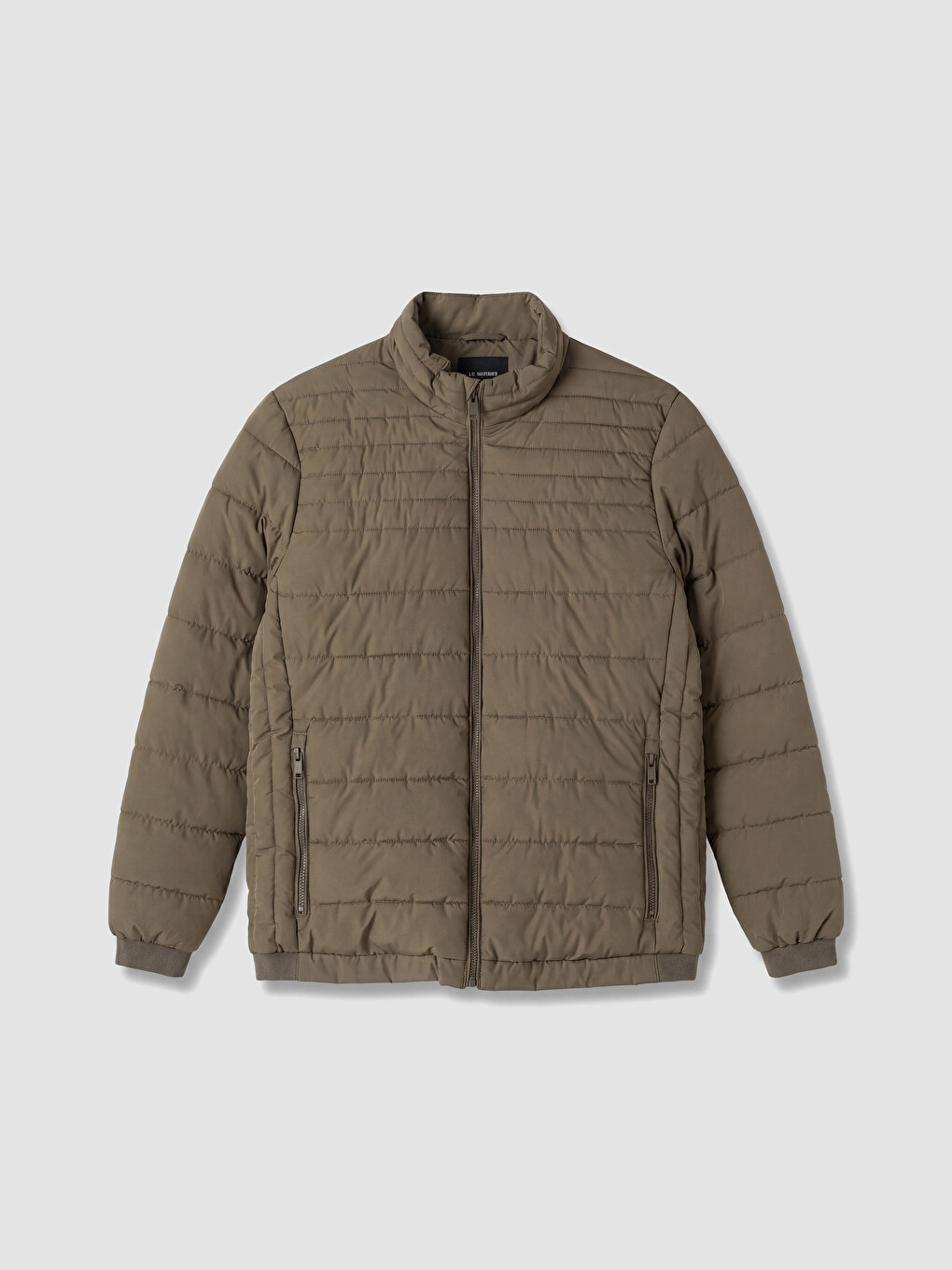 Kahverengi Regular Fit Dik Yaka Erkek Şişme Mont-3