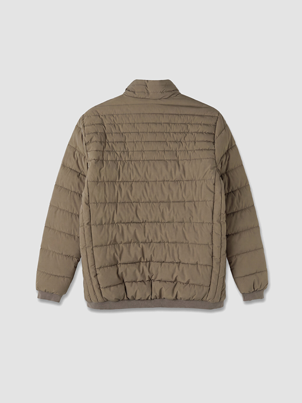 Kahverengi Regular Fit Dik Yaka Erkek Şişme Mont-5