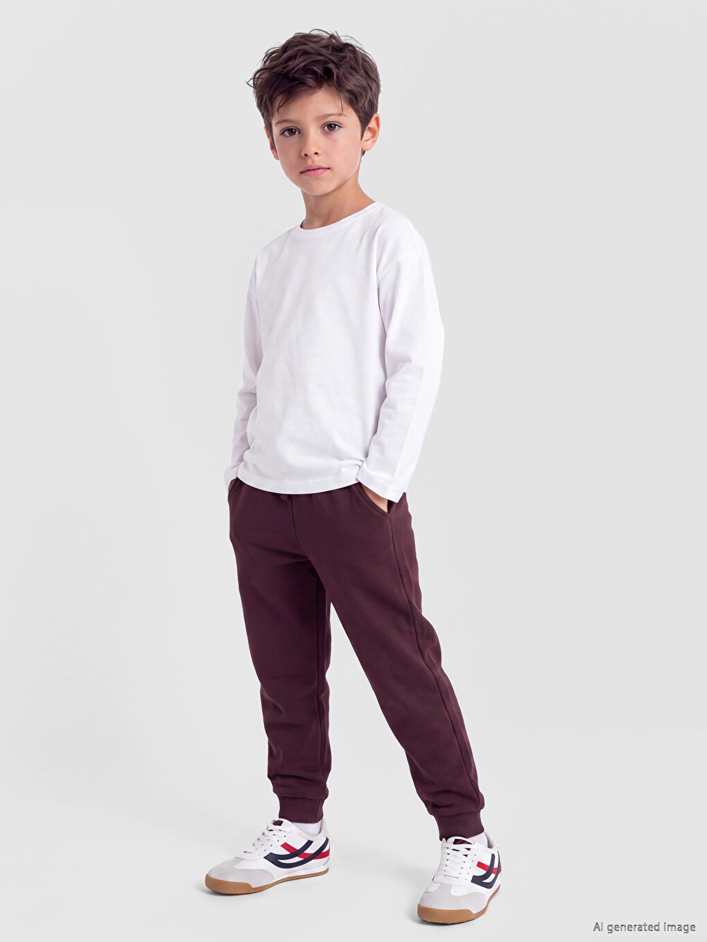 Bordo Erkek Çocuk Jogger Eşofman Altı