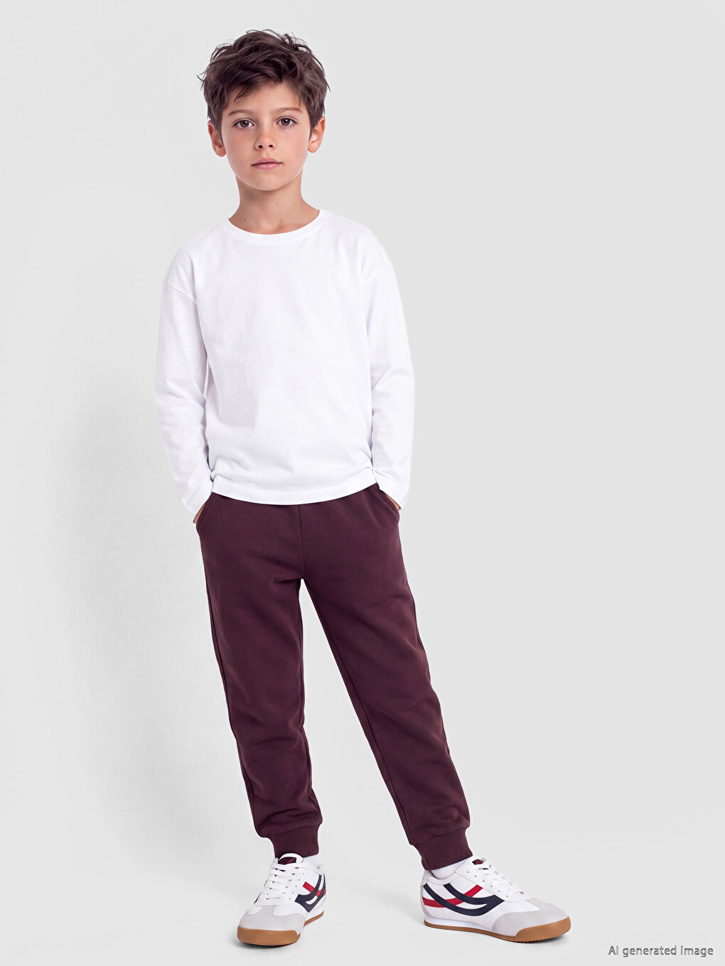 Bordo Erkek Çocuk Jogger Eşofman Altı-1