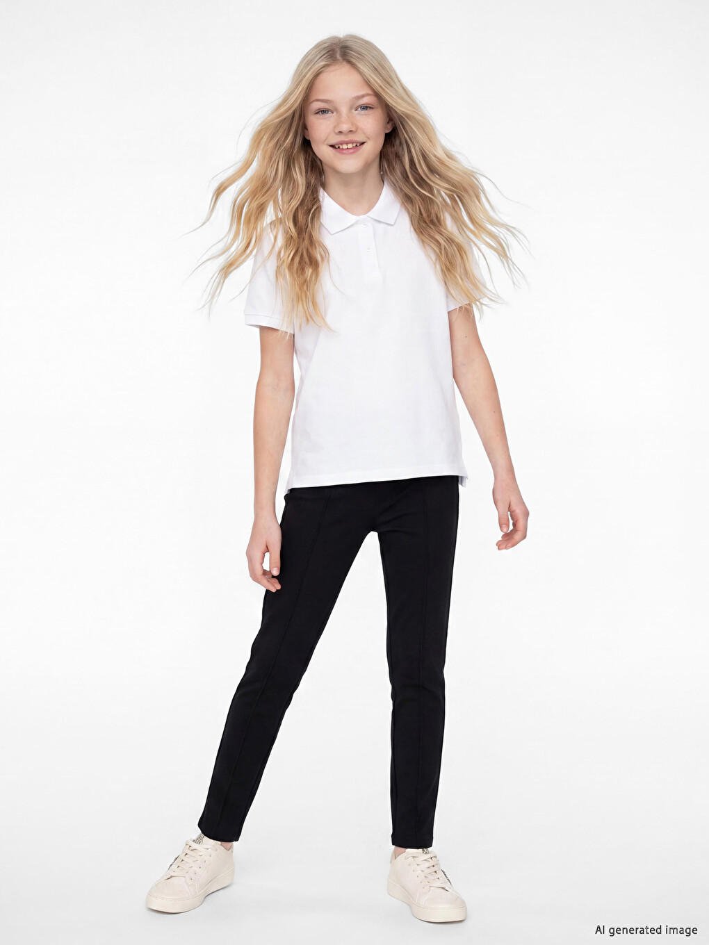 Seam Detailed Girls' Leggings-1