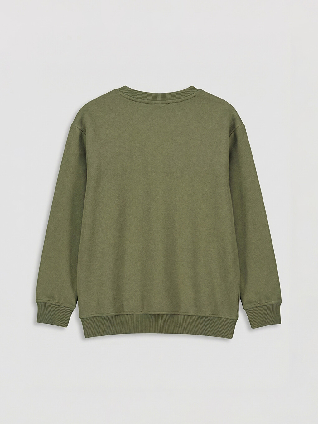 Haki Bisiklet Yaka Baskılı Erkek Çocuk Sweatshirt-1