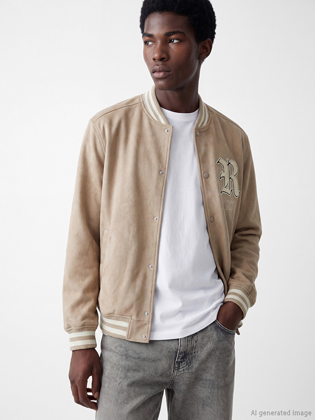 Man Beige Coat
