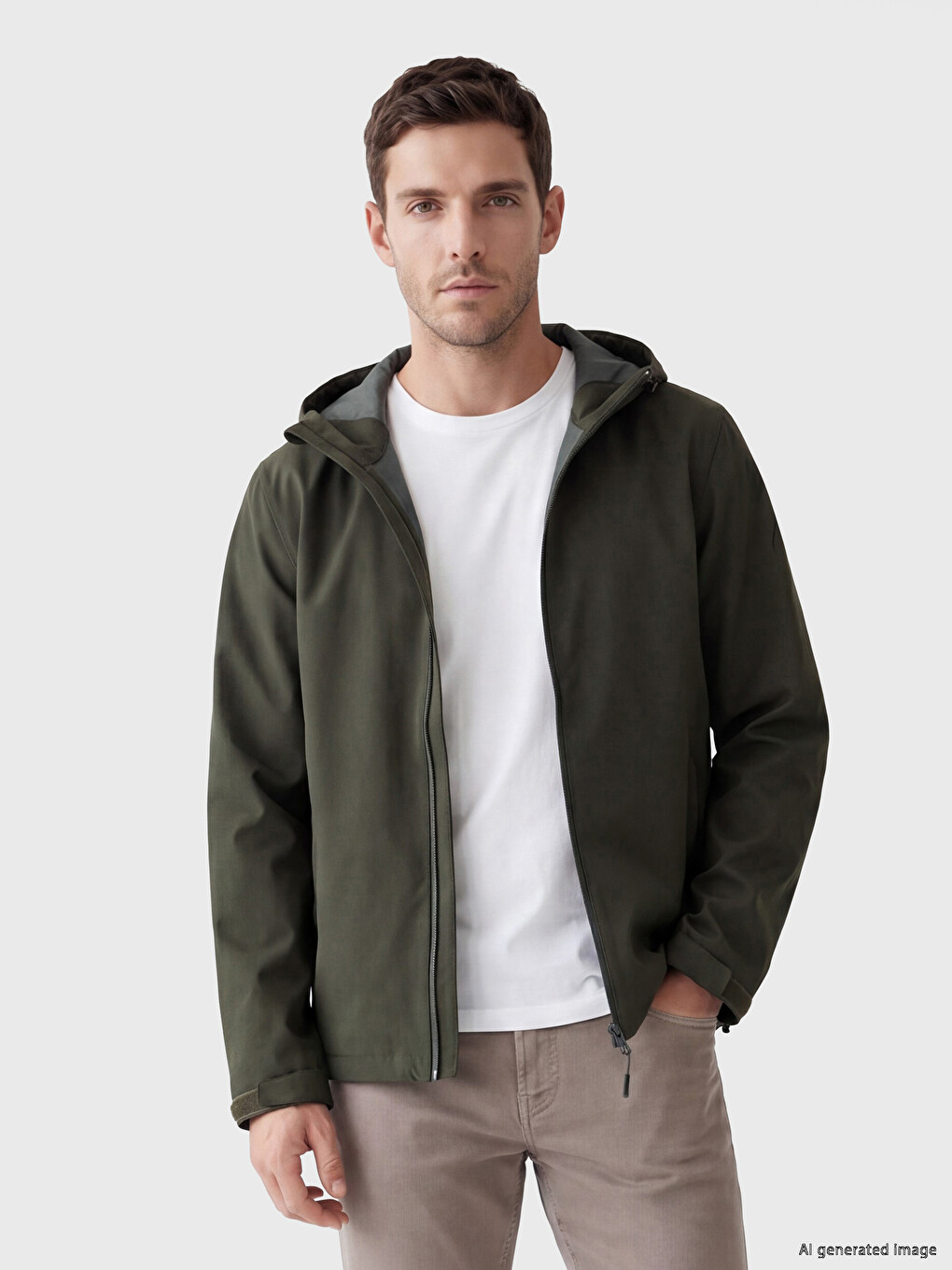 Standard Fit Hooded Men's Raincoat