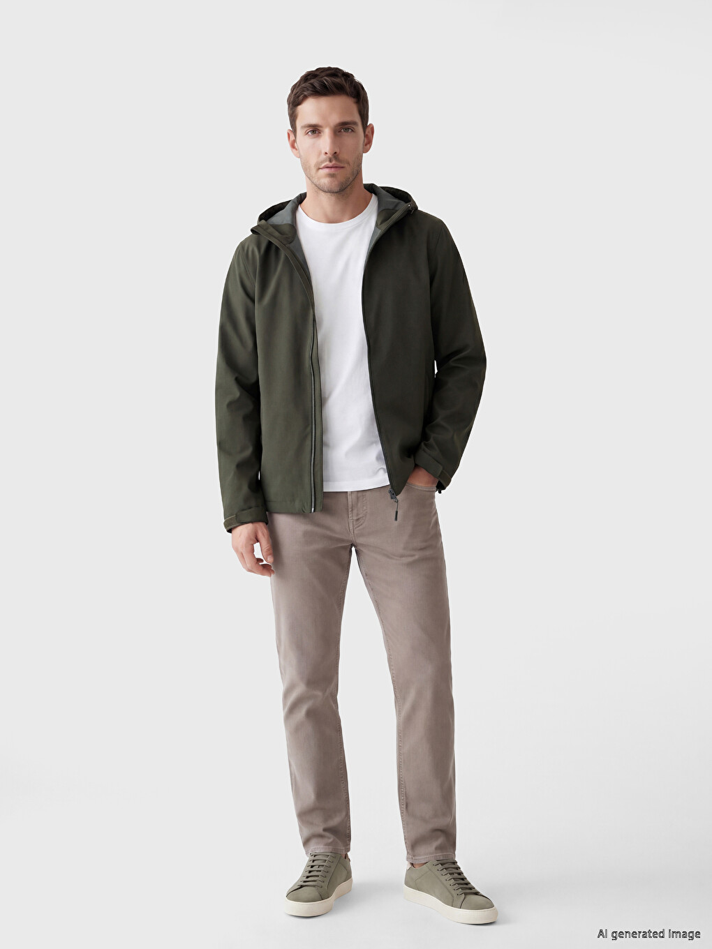 Standard Fit Hooded Men's Raincoat-1