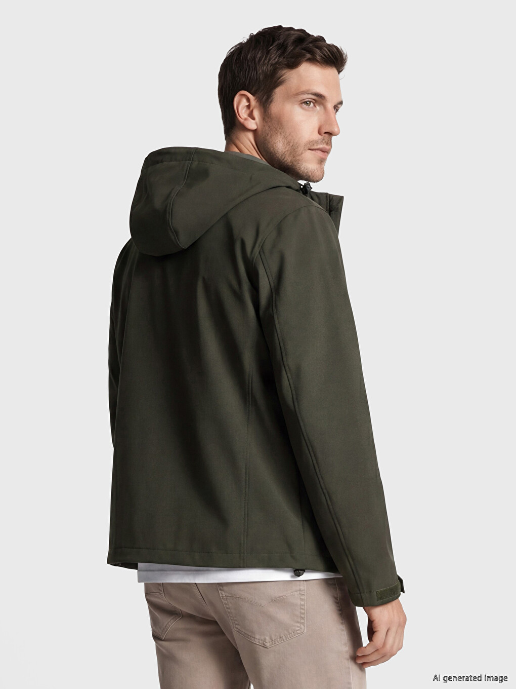 Standard Fit Hooded Men's Raincoat-2