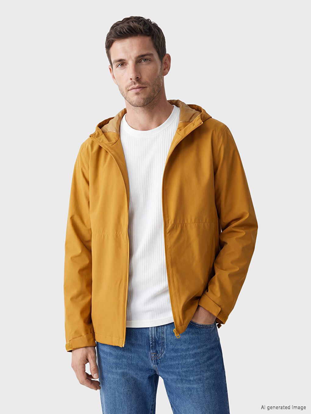 Man Yellow Raincoat