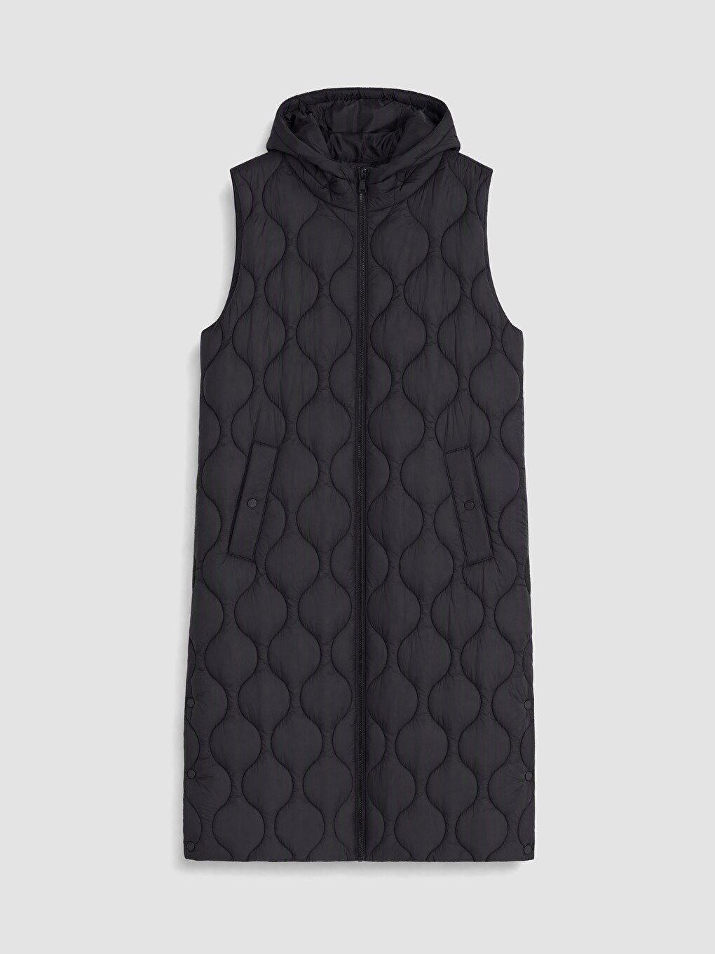 Woman Black Puffer Gilet-4