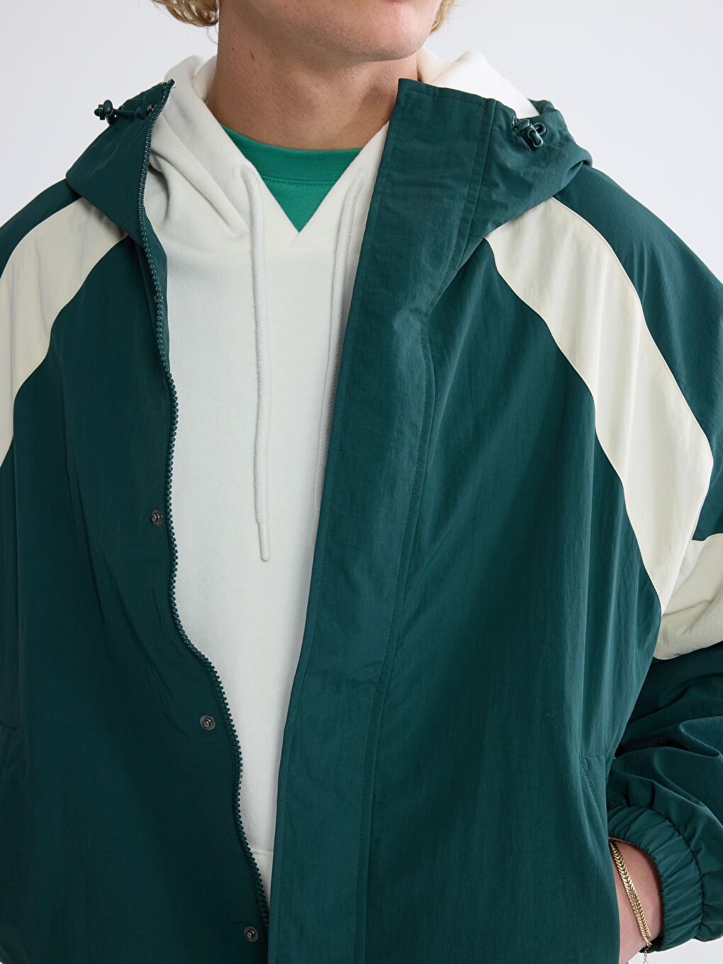 Rahat Kalıp Kapüşonlu Erkek Mont-2