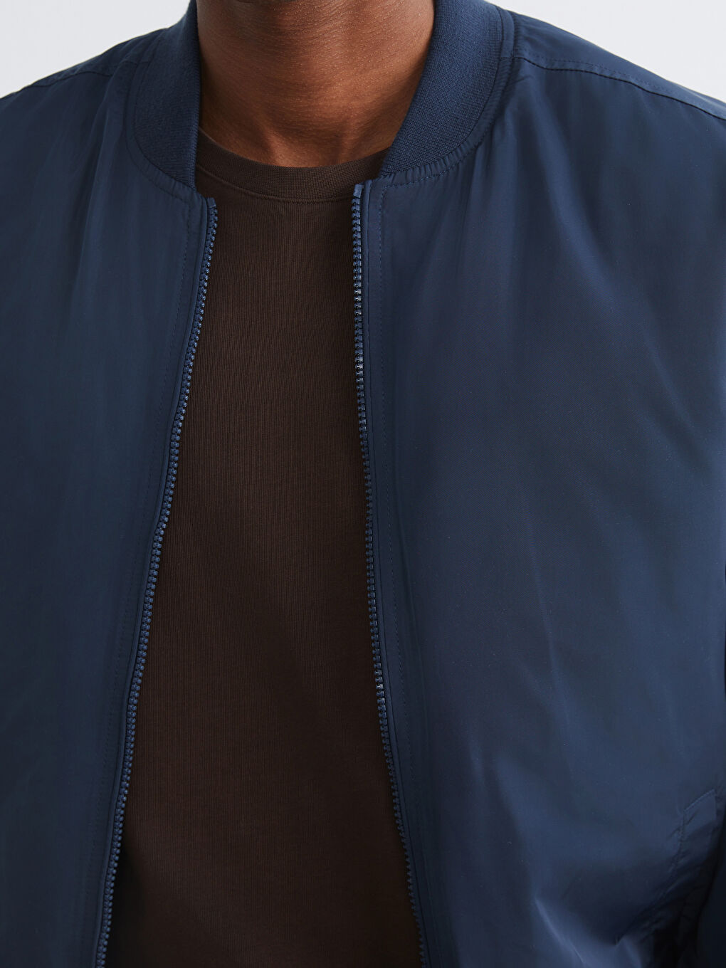 Regular Fit Baseball Collar Men's Bomber Jacket-3