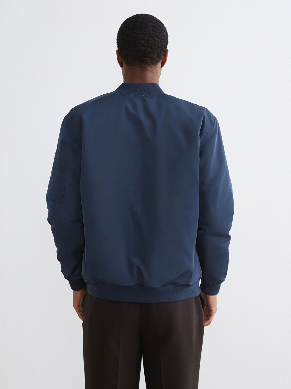 Regular Fit Baseball Collar Men's Bomber Jacket-4