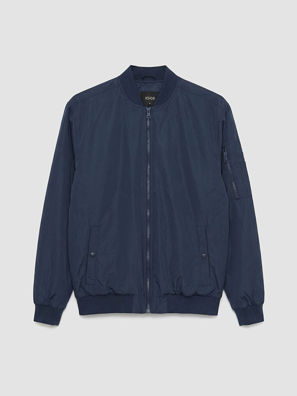 Regular Fit Baseball Collar Men's Bomber Jacket-5