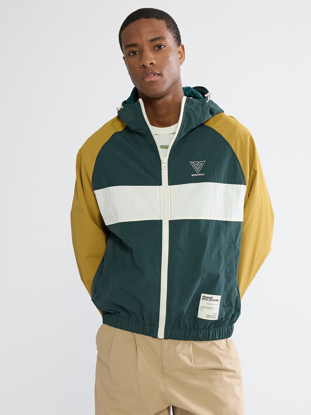 Yeşil Rahat Kalıp Erkek Yağmurluk