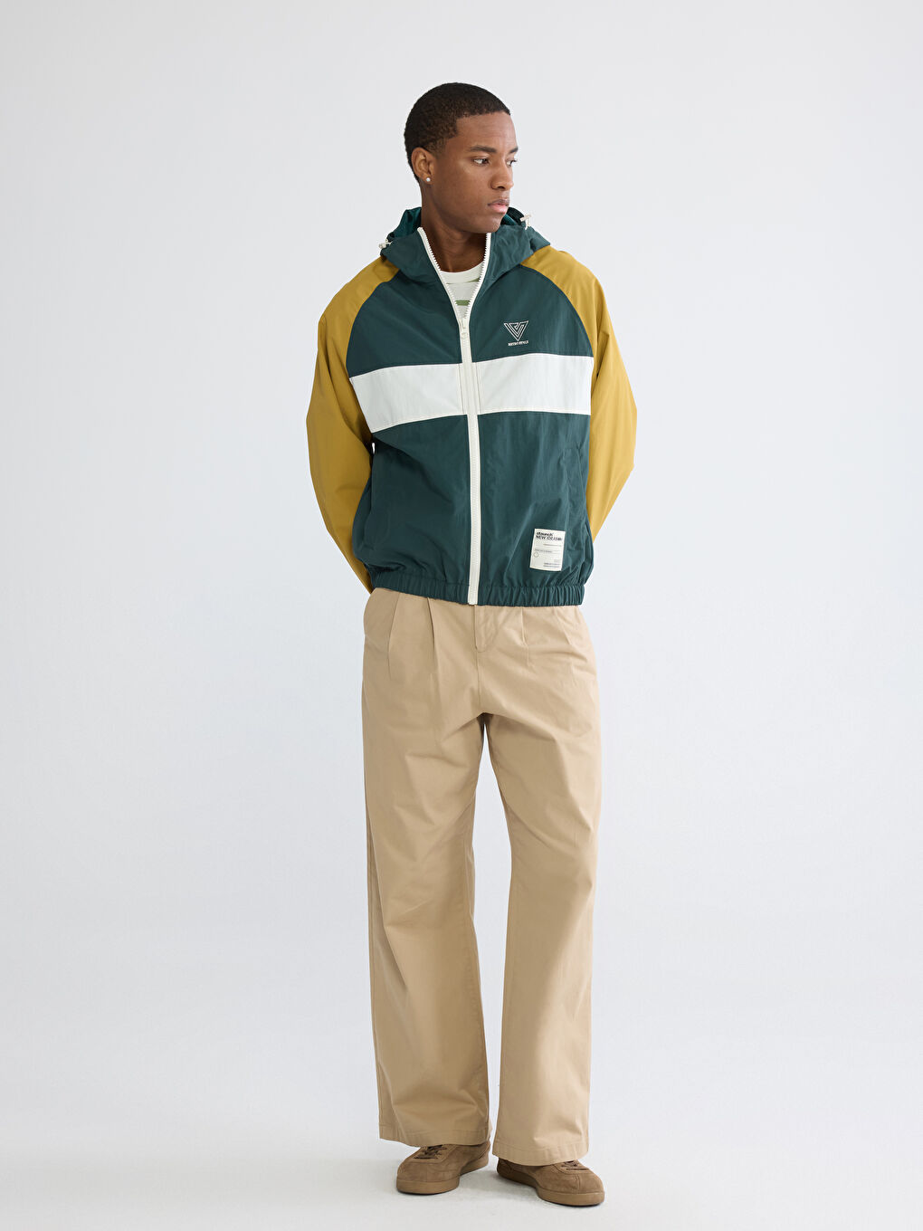 Yeşil Rahat Kalıp Erkek Yağmurluk-1