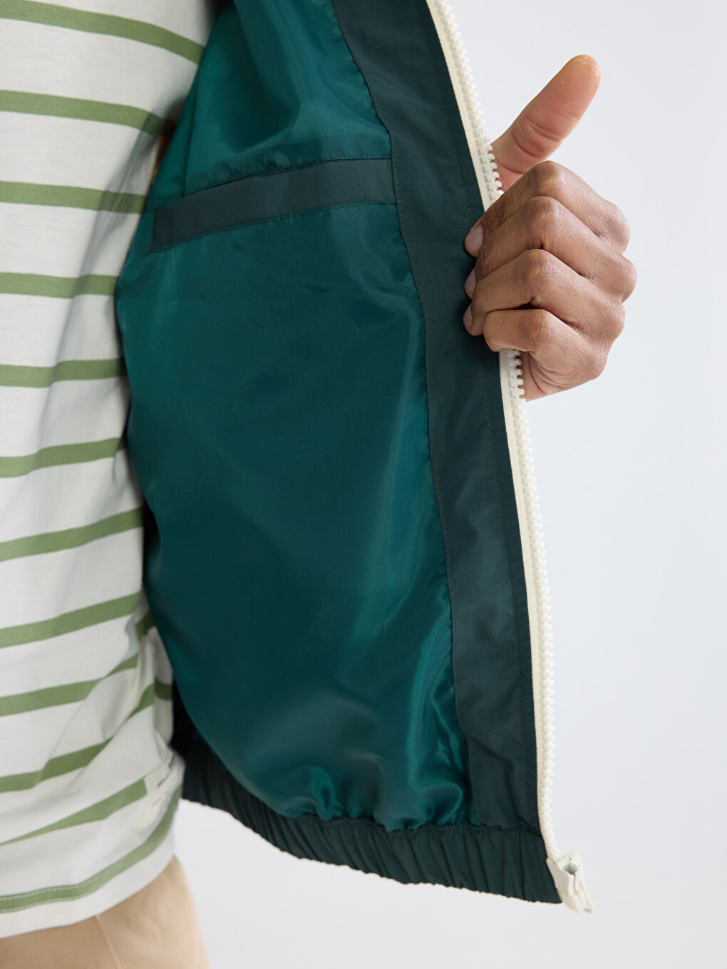 Yeşil Rahat Kalıp Erkek Yağmurluk-3