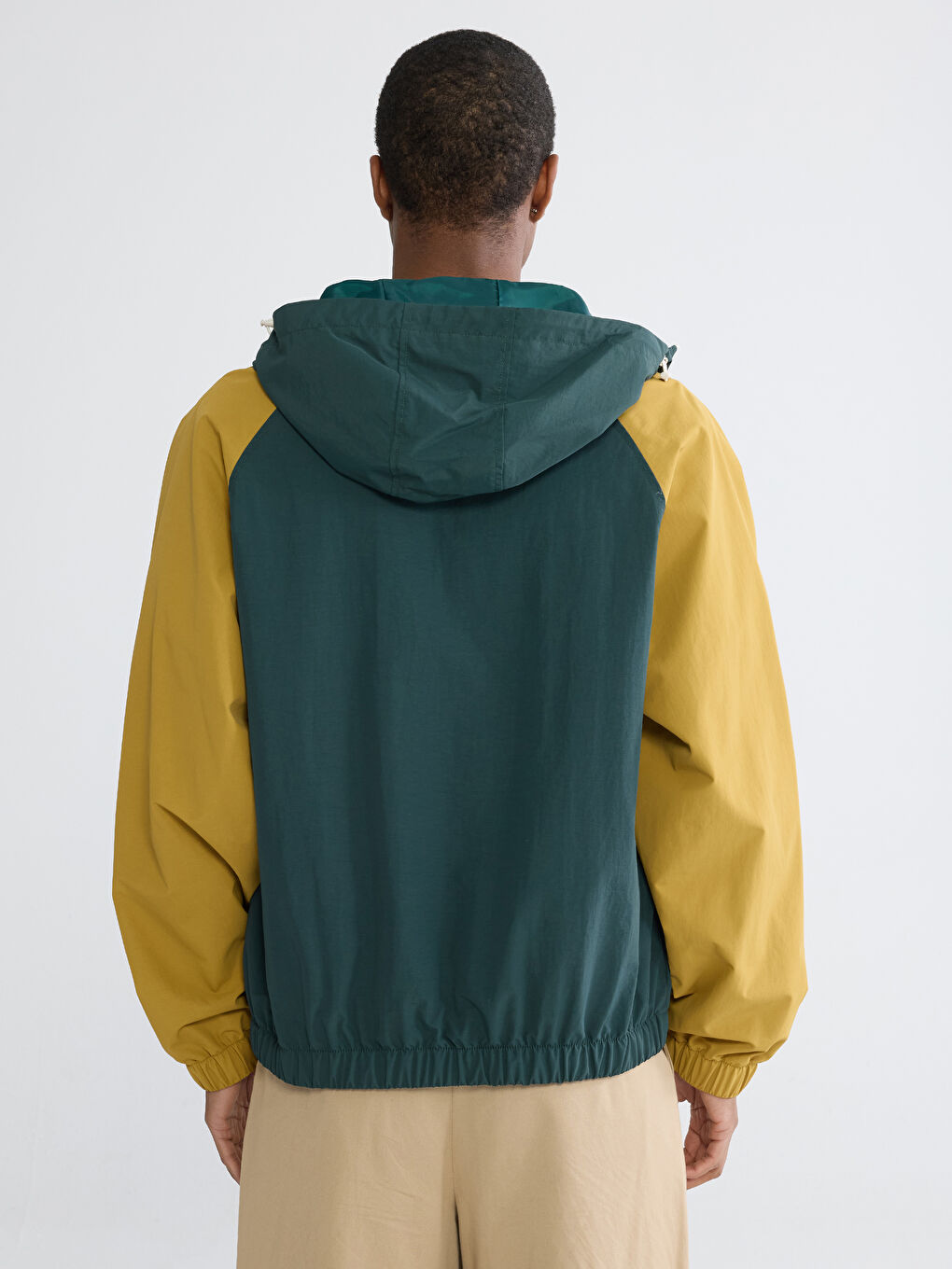 Yeşil Rahat Kalıp Erkek Yağmurluk-4