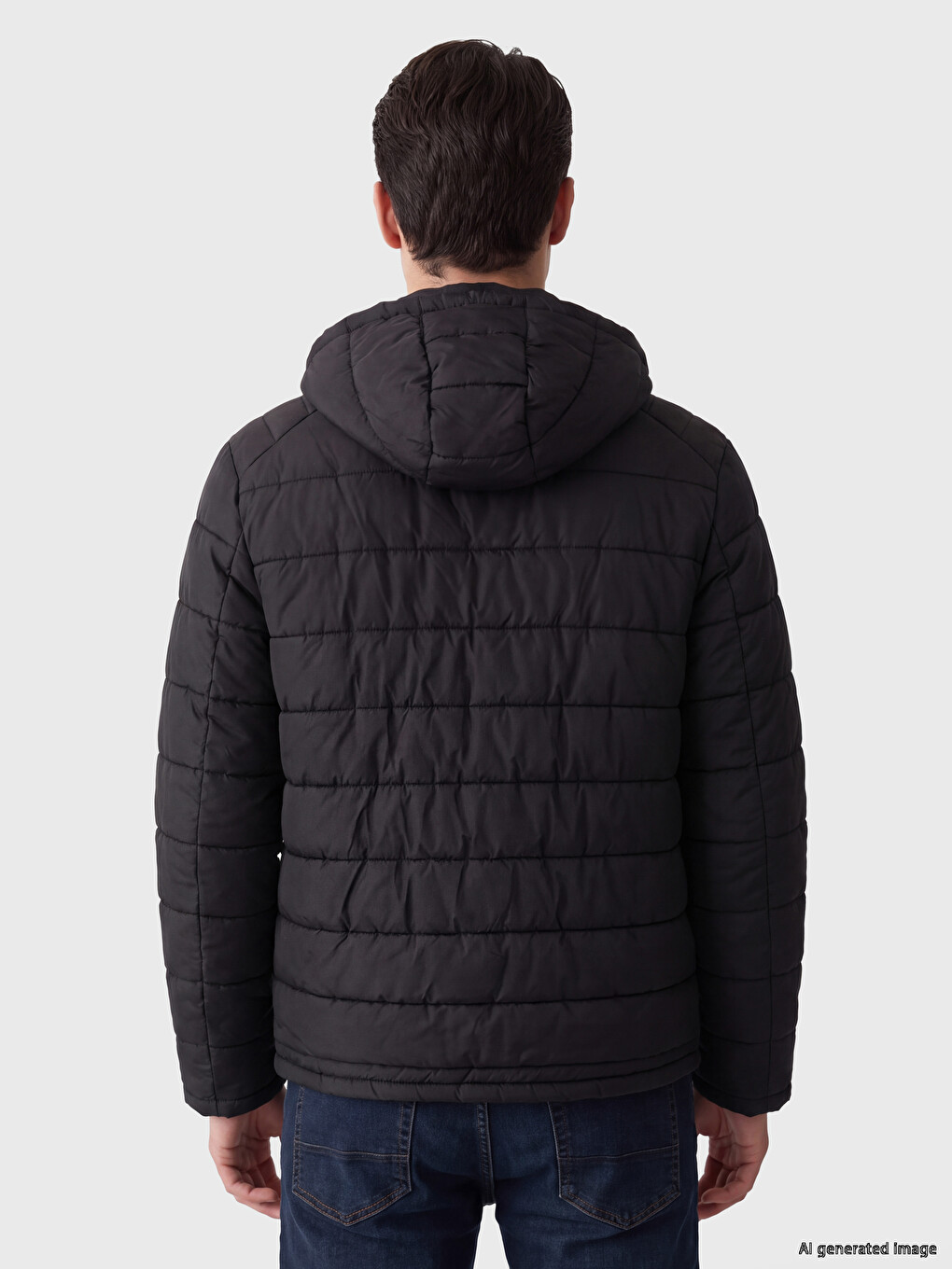 Regular Fit Hooded Men's Puffer Coat-2