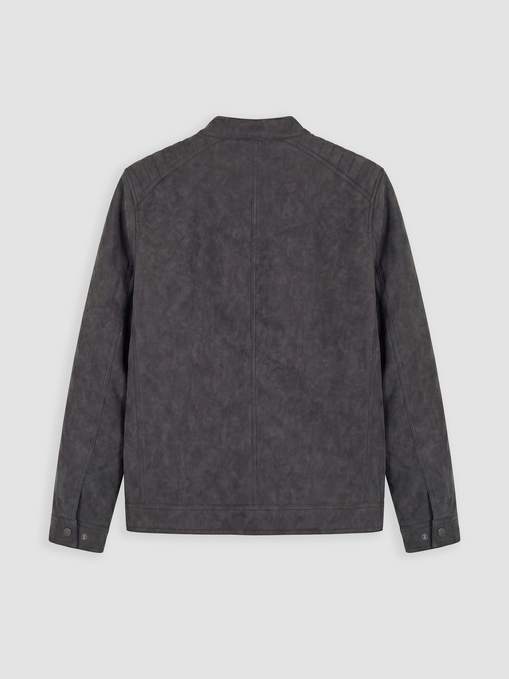 Gri Regular Fit Dik Yaka Süet Mont-4