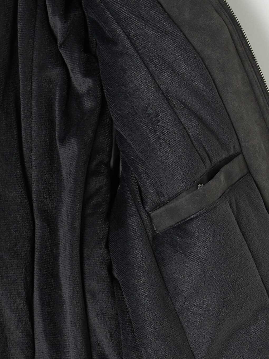 Regular Fit Mock Neck Men's Suede Coat-7