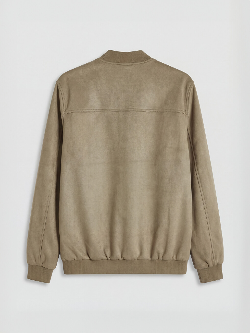Man Beige Faux Leather Coat-6
