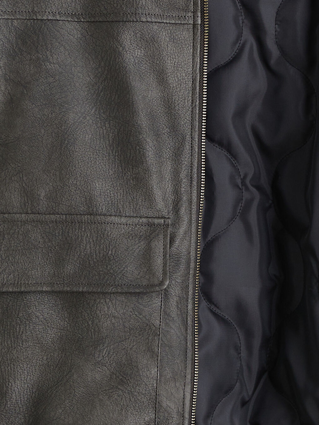 Man BROWN Faux Leather Coat-6