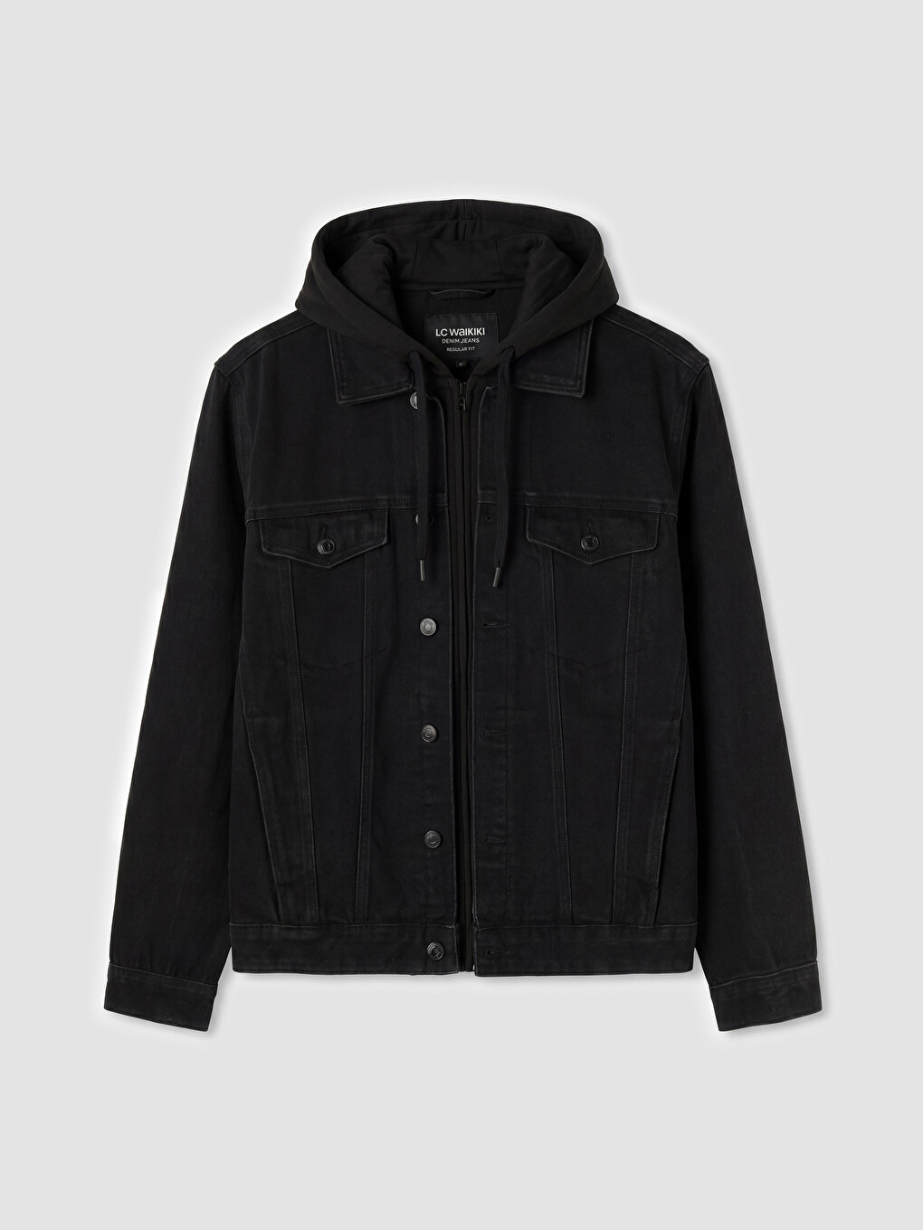 Regular Fit Hooded Men's Jean Jacket-5