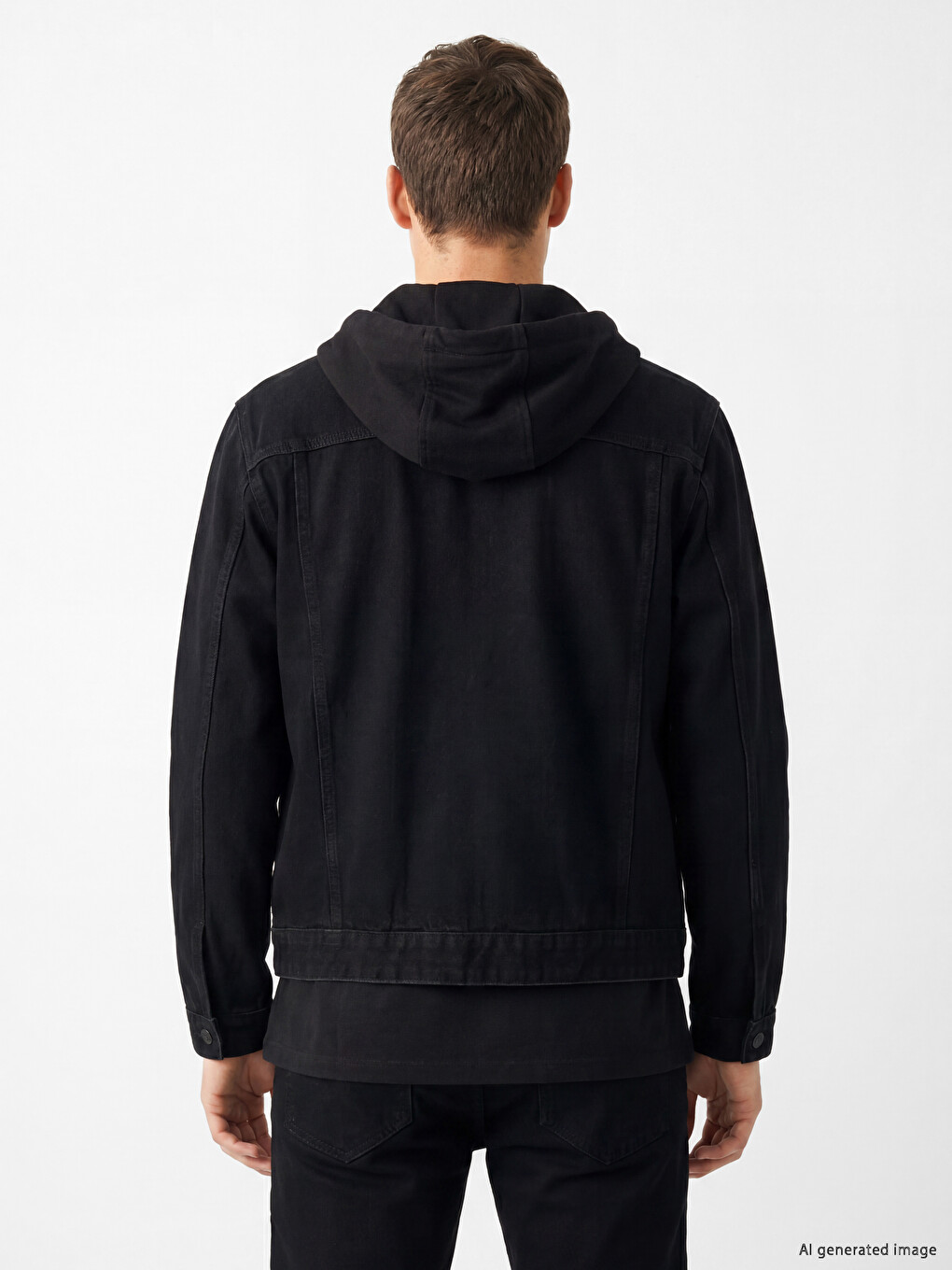 Regular Fit Hooded Men's Jean Jacket-4