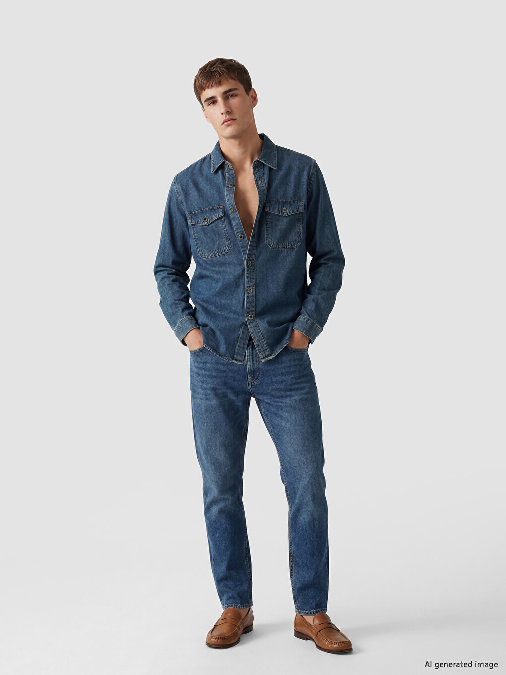 Man Indigo Denim Shirt-1