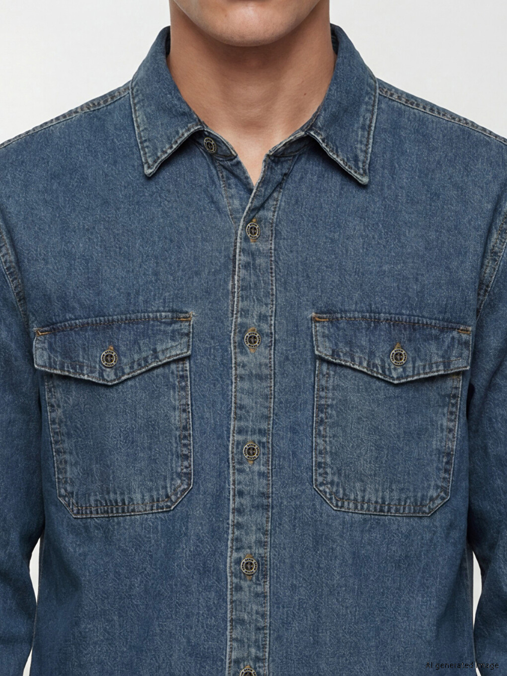 Man Indigo Denim Shirt-2