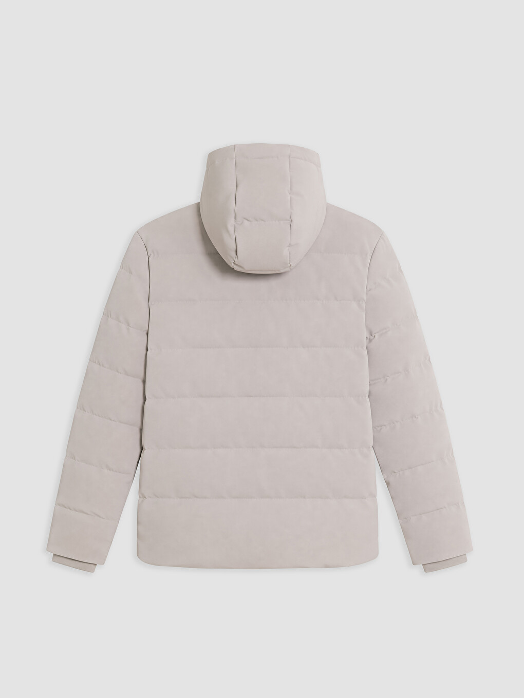 Bej Regular Fit Kapüşonlu Erkek Şişme Mont-4