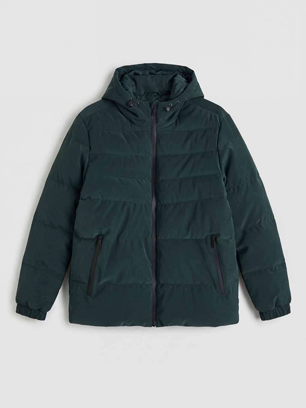 Yeşil Regular Fit Kapüşonlu Erkek Şişme Mont-5