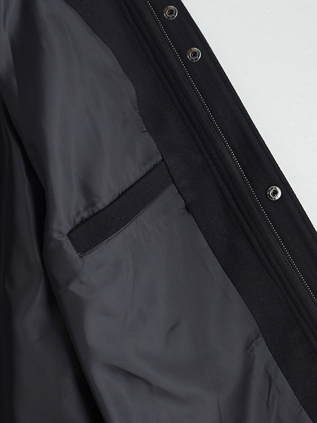 Siyah Standart Kalıp Gömlek Yaka Erkek Kaşe Mont-6