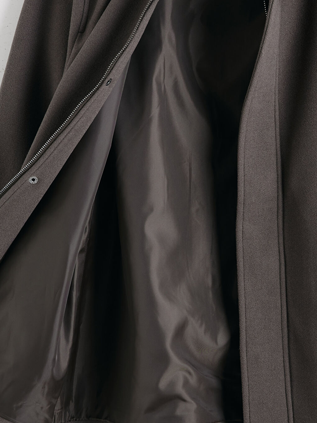 Haki Standart Kalıp Gömlek Yaka Erkek Kaşe Mont-6