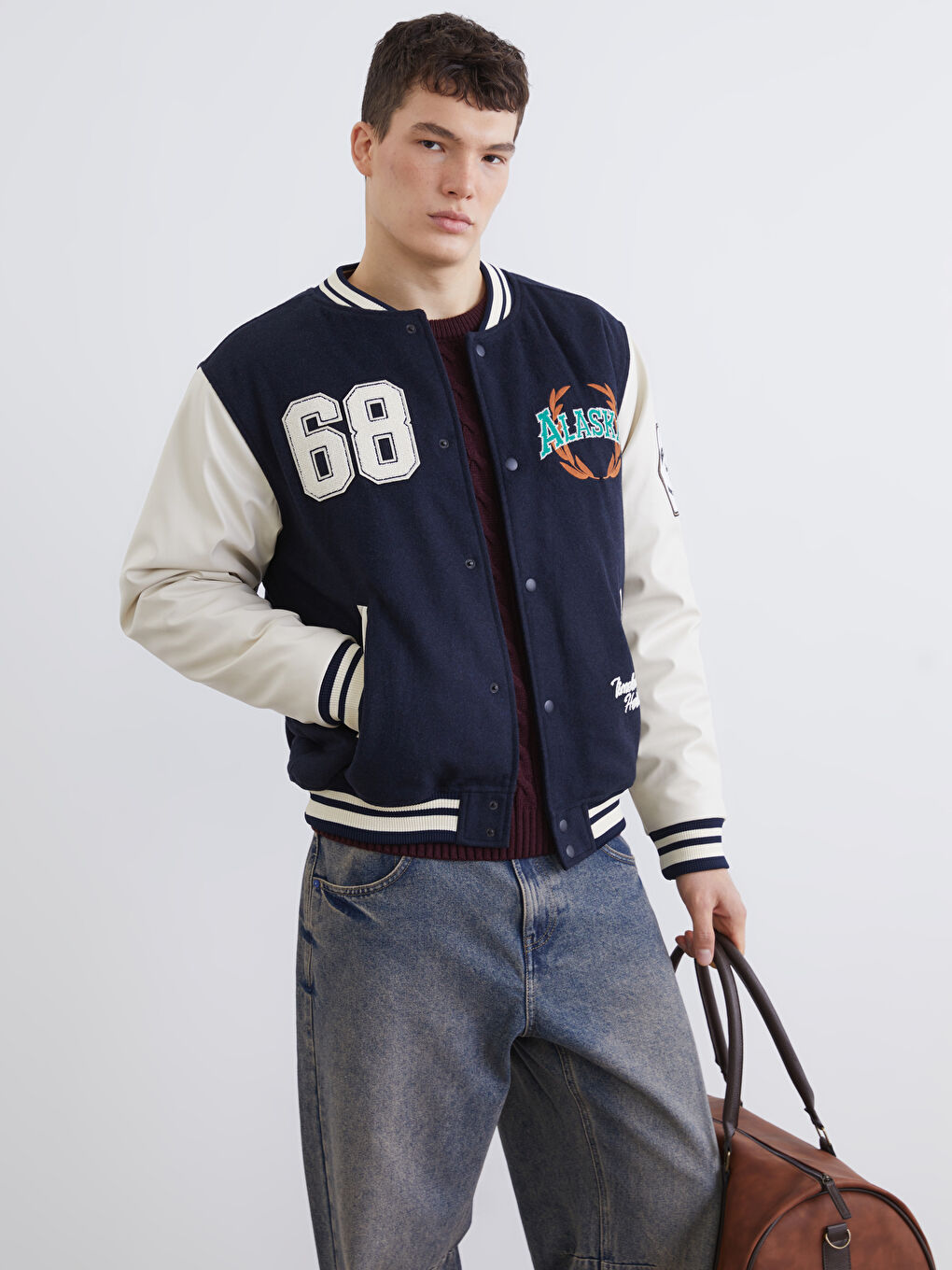 Lacivert Standart Kalıp Erkek Kaşe Kolej Ceket