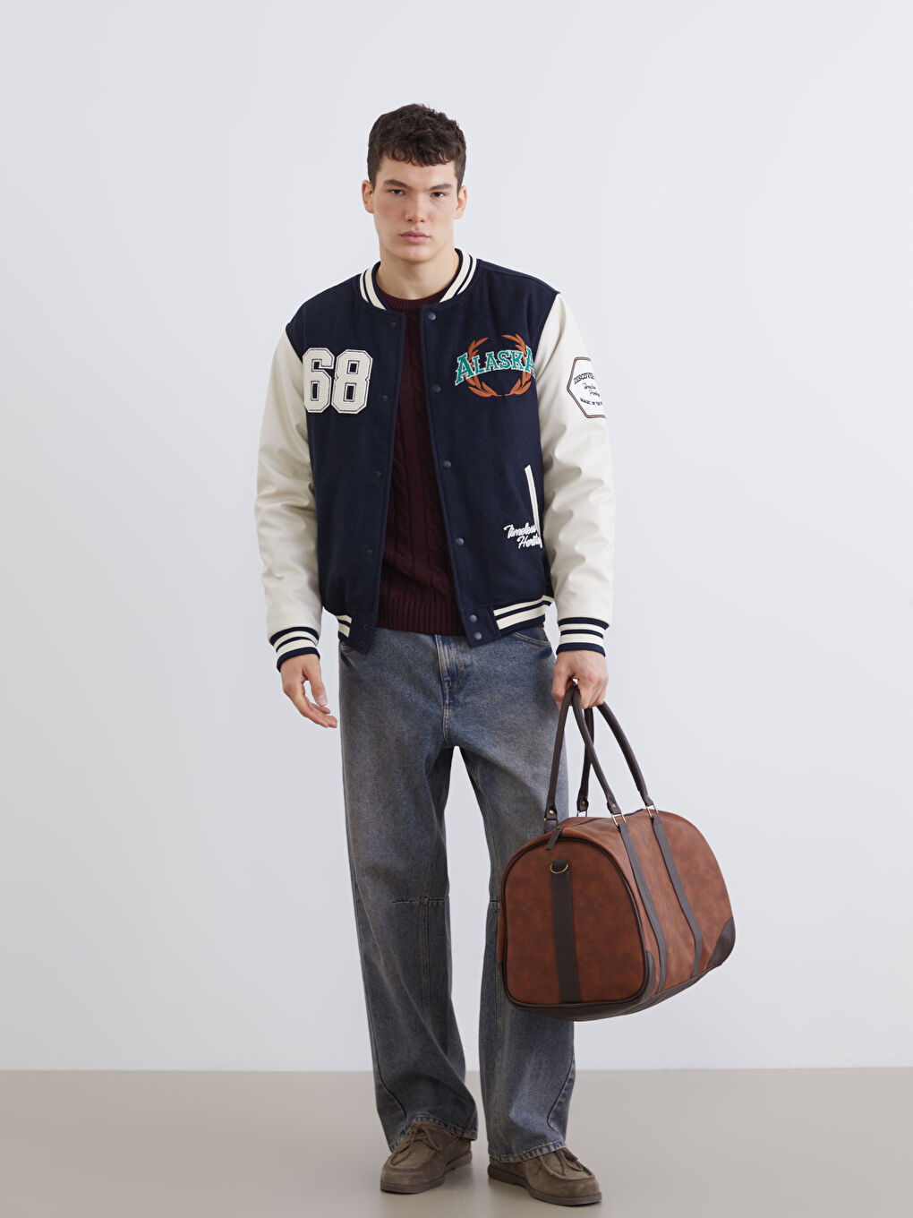 Lacivert Standart Kalıp Erkek Kaşe Kolej Ceket-1