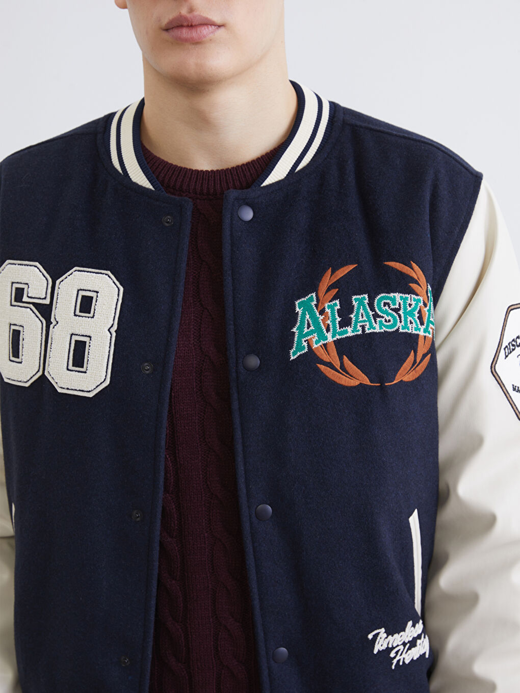 Lacivert Standart Kalıp Erkek Kaşe Kolej Ceket-2