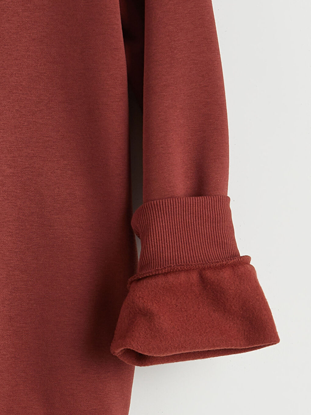 Kahverengi Bisiklet Yaka Erkek Kalın Sweatshirt-5