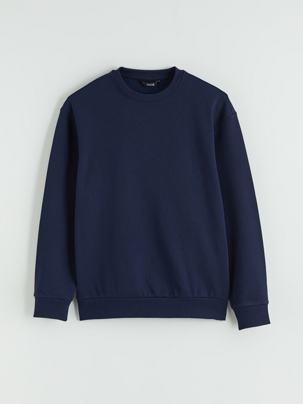 Lacivert Bisiklet Yaka Erkek Kalın Sweatshirt-4