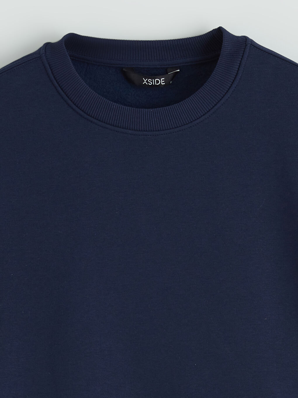 Lacivert Bisiklet Yaka Erkek Kalın Sweatshirt-5