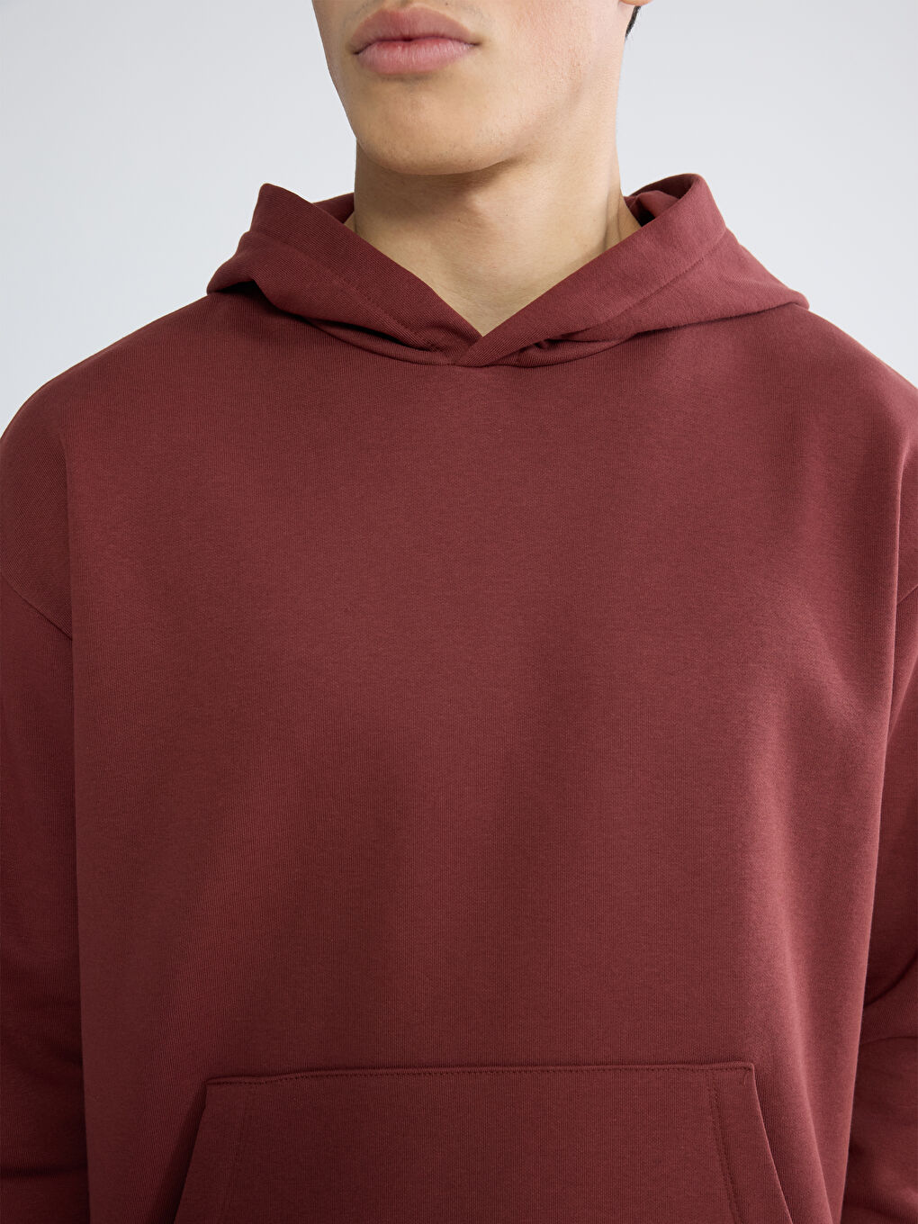 Kahverengi Kanguru Cepli Erkek Kalın Hoodie-2